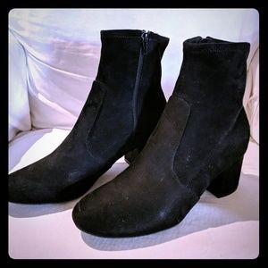 Unisa Black Suede Above Ankle Heeled Boots